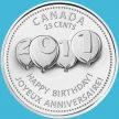 Монета Канада 25 центов 2011 год. С днем рождения