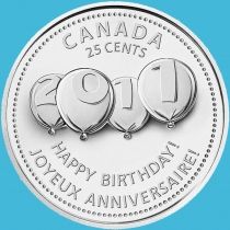 Канада 25 центов 2011 год. С днем рождения
