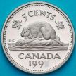 Монета Канада 5 центов 1990 год. Пруф.