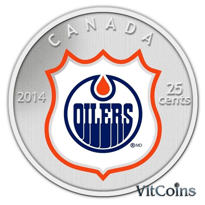Монета Канада 25 центов 2014 год. Эдмонтон Ойлерз. Блистер Монета Канада 25 центов 2014 год. Эдмонтон Ойлерз. Блистер