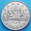 Монета Канады 1 доллар 1969 год. Каноэ.