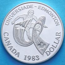 Канада 1 доллар 1983 год. Универсиада. Серебро. Пруф.