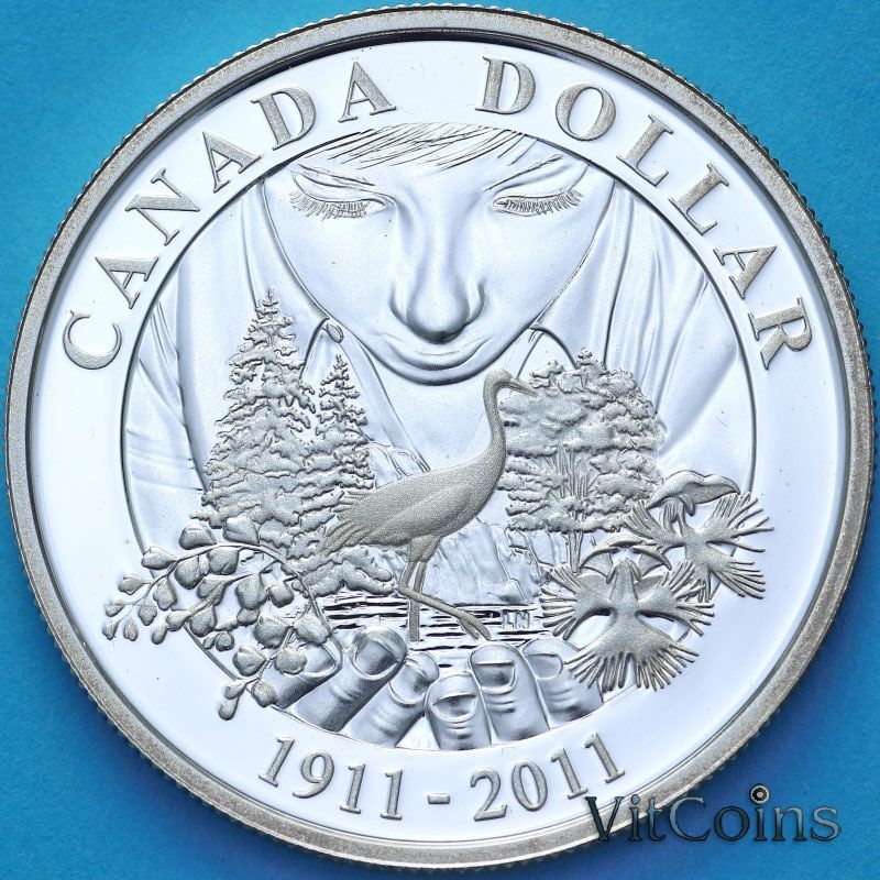 Монета Канада 1 доллар 2011 год. Парки Канады. Пруф.