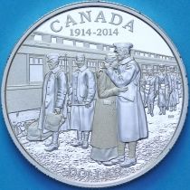 Канада 1 доллар 2014 год. 100 лет объявлению Первой мировой войны. Пруф.