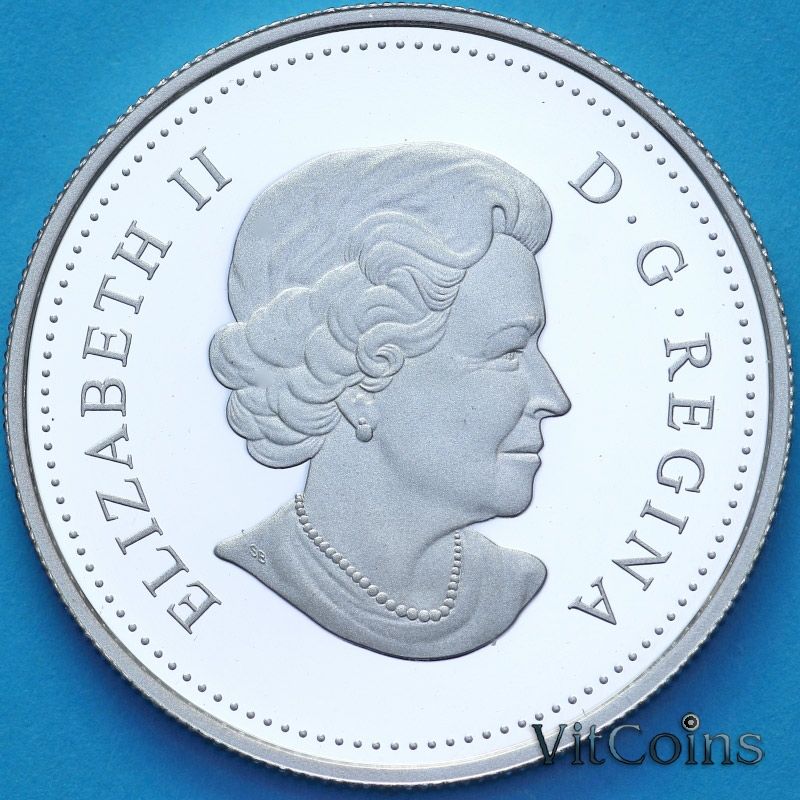 Монета Канада 1 доллар 2015 год. 50 лет Канадскому флагу. Пруф.