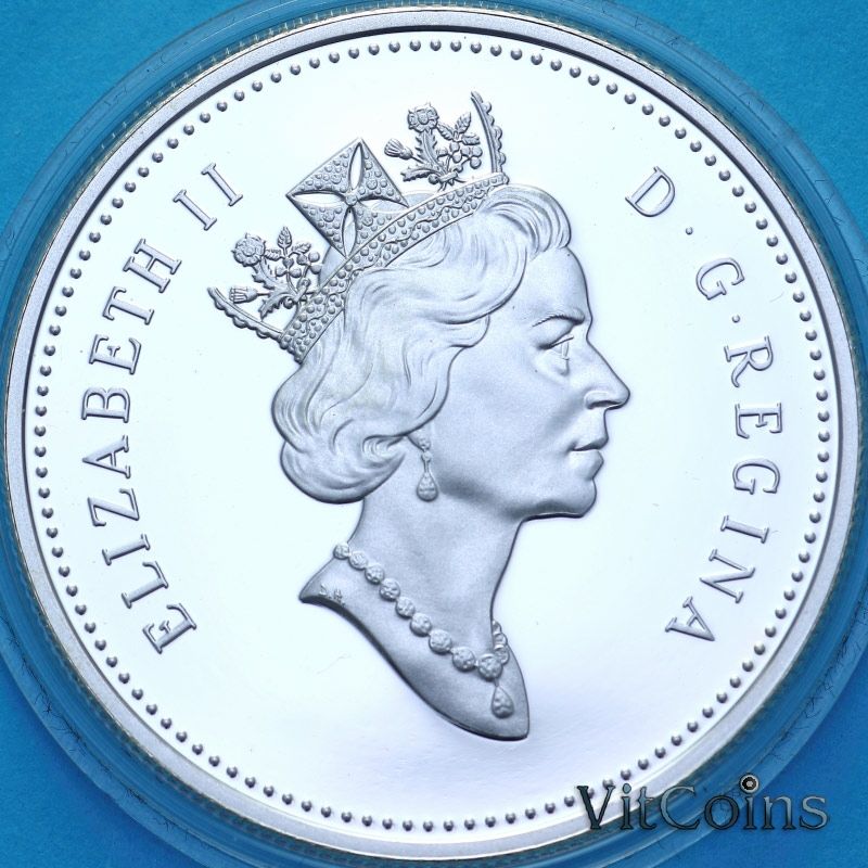 Монета Канада 1 доллар 2001 год. Серебряный доллар 1911 года. Пруф. Коробочка