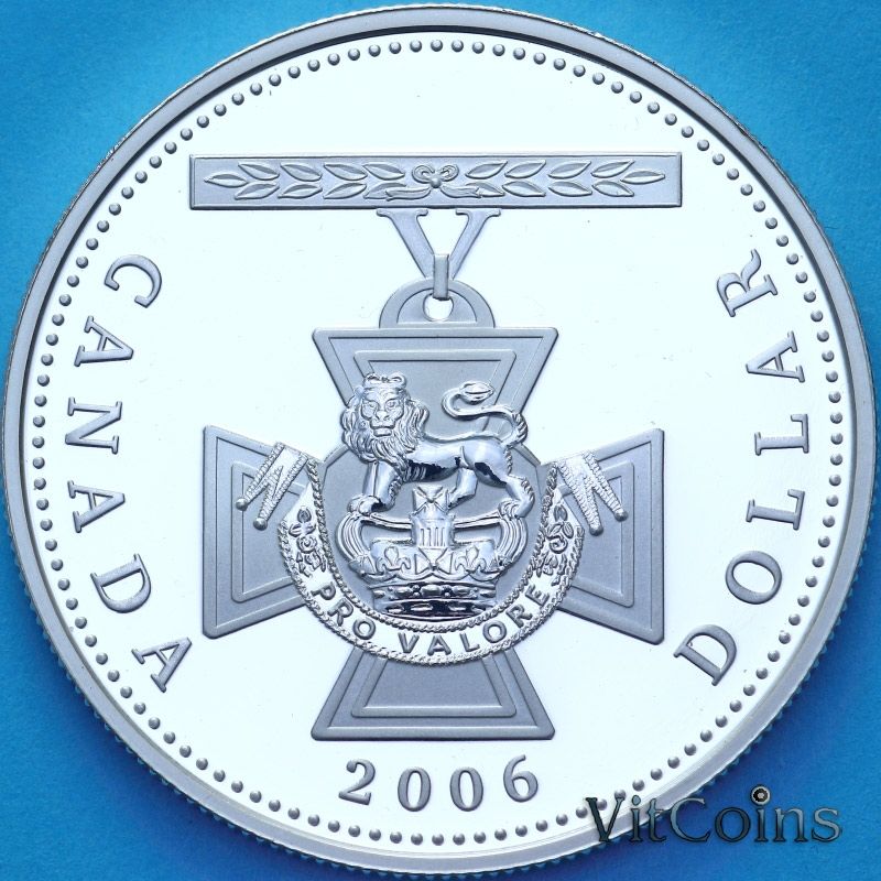 Монета Канада 1 доллар 2006 год. Крест Виктории. Пруф.