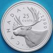 Монета Канада 25 центов 2000 год. Серебро. Пруф.