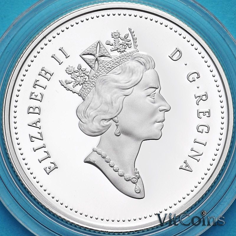 Монета Канада 50 центов 1998 год. Пруф. Голубой кит