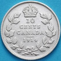 Канада 10 центов 1914 год. Серебро. 