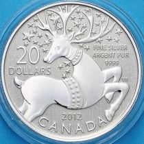 Канада 20 долларов 2012 год. Волшебный олень. Серебро. Пруф.