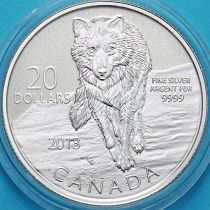 Канада 20 долларов 2013 год. Волк. Серебро. Пруф.