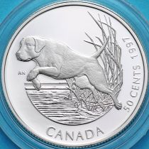 Канада 50 центов 1997 год. Серебро. Пруф. Лабрадор ретривер