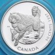 Монета Канада 50 центов 1997 год. Серебро. Пруф. Канадская эскимосская собака