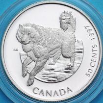Канада 50 центов 1997 год. Серебро. Пруф. Канадская эскимосская собака