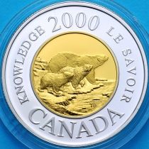 Канада 2 доллара 2000 год. Путь к знанию. Пруф. Серебро