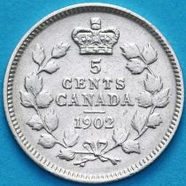 Канада 5 центов 1902 год. Серебро. 