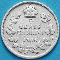 Канада 5 центов 1905 год. Серебро. 
