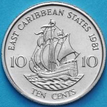 Восточные Карибские Территории 10 центов 1981 год.