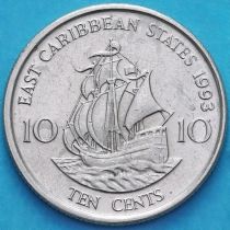 Британские Карибские Территории 10 центов 1981-1993 год.