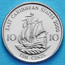 Восточные Карибские Территории 10 центов 2000 год.