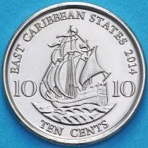 Восточные Карибские Территории 10 центов 2014 год.