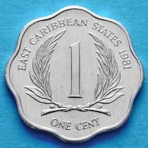 Восточные Карибские Территории 1 цент 1981 год.