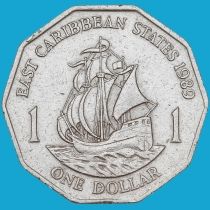 Восточные Карибы 1 доллар 1989-1998 год.