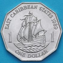 Восточные Карибы 1 доллар 1989 год. UNC