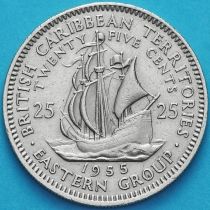 Британские Карибские Территории 25 центов 1955-1965 год.
