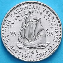 Британские Карибские Территории 25 центов 1965 год.