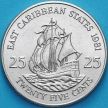 Монета Восточные Карибы 25 центов 1981 год