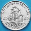 Монета Восточные Карибы 25 центов 1986 год