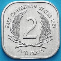 Восточные Карибские Территории 2 цента 1981 год.