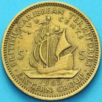 Британские Карибские Территории 5 центов 1963 год.