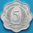 Монета Восточных Карибских Территорий 5 центов 1981 год.