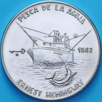 Куба 1 песо 1982 год. Эрнест Хемингуэй. Рыбалка на марлина
