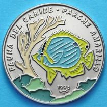 Куба 1 песо 1996 год. Рыба амарилло. Эмаль