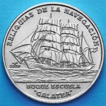 Куба 1 песо 2000 год. Парусник "Галатея".