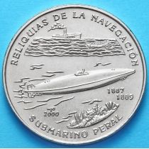 Куба 1 песо 2000 год. Подводная лодка.