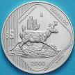 Монета Мексика 5 песо 2000 год. Американская антилопа. Серебро.