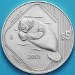 Монета Мексика 5 песо 2001 год. Ламантины. Серебро.
