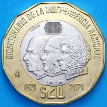 Мексика 20 песо 2021 год. 200 лет независимости