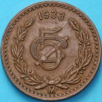 Мексика 5 сентаво 1933 год.