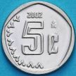 Монета Мексика 5 сентаво 2002 год.