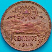 Мексика 20 сентаво 1956 год. Пирамида в Теотиуакане.
