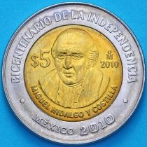 Мексика 5 песо 2010 год. Мигель Идальго и Костилья