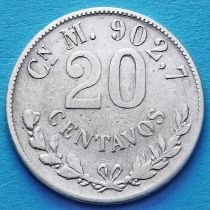 Мексика 20 сентаво 1898 год. Серебро.