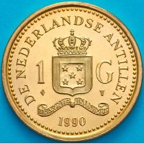 Нидерландские Антилы 1 гульден 1990 год. UNC
