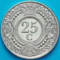 Нидерландские Антилы 25 центов 1990 год.